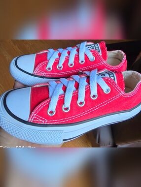 Sz 11 Toddler Girl's CONVERSE CTAS RED Low Top Casual Shoes